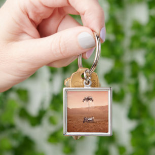 The Perseverance Rover Landing Safely On Mars. Keychain