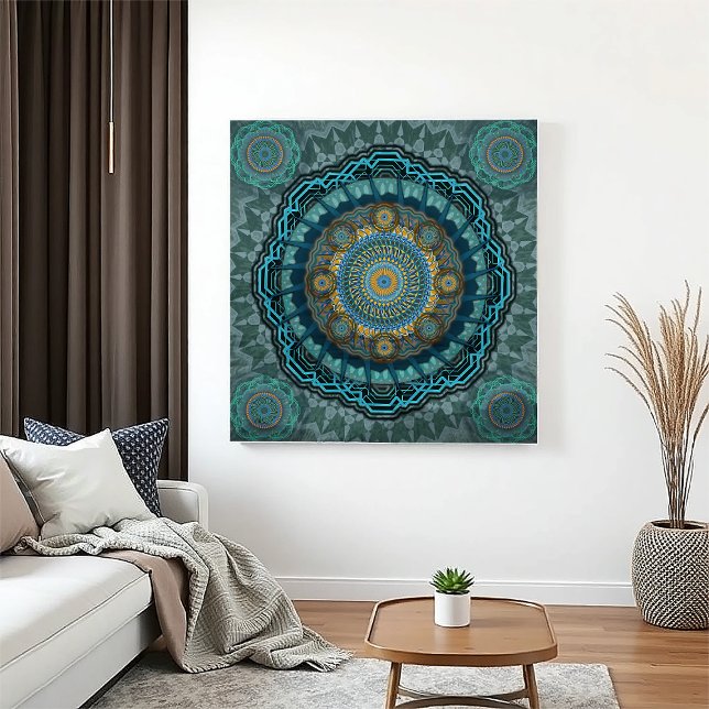 The Persian's gyrate psychedelic eyes' mandala  Canvas Print (Creator Uploaded)