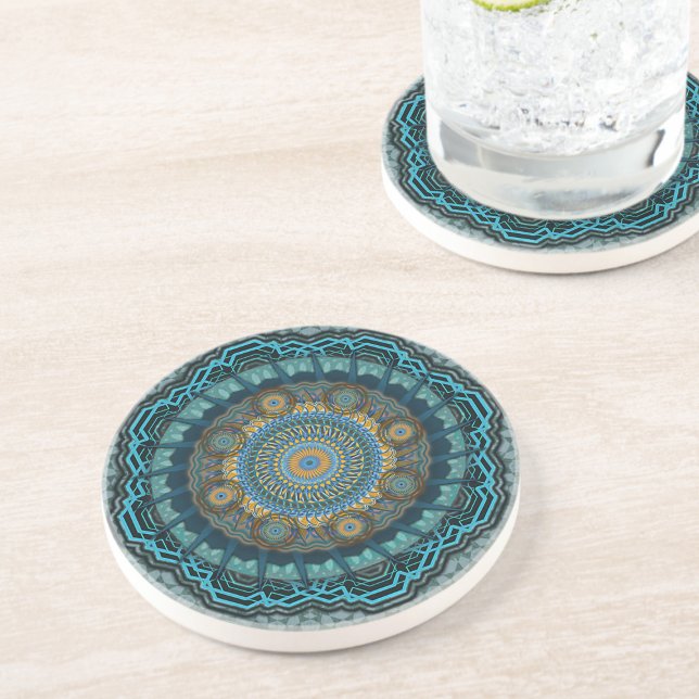 The Persian's gyrate psychedelic eyes' mandala  Coaster (Creator Uploaded)