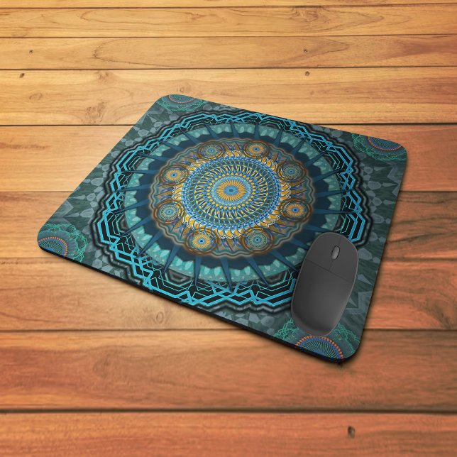 The Persian's gyrate psychedelic eyes' mandala  Mouse Pad (Creator Uploaded)