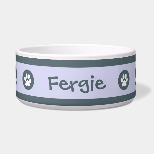 The Personalized Blue Pastel Dog Bowl (Front)