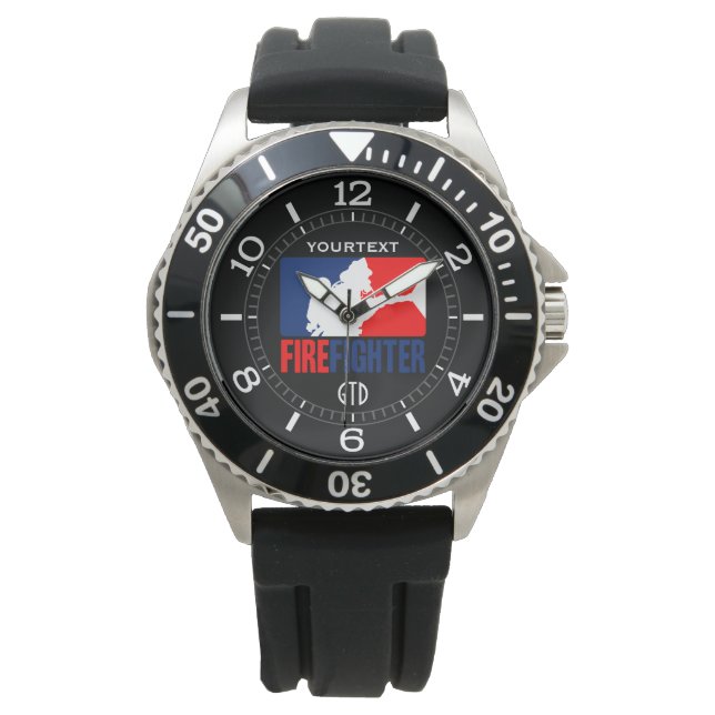 The Personalized Firefighter Headliner Tri-colours Watch (Front)