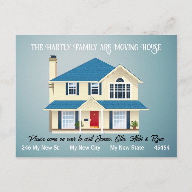 The Personalized Moving Card, Simple - Clean  Postcard (Front)