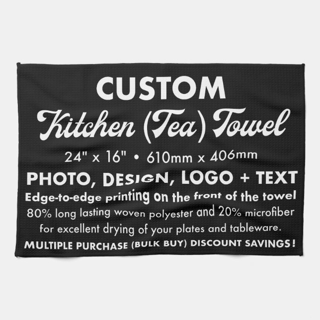 Thé personnalisé personnalisé, serviette de cuisin (Horizontal)