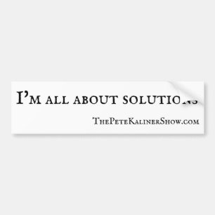The Pete Kaliner Show "about solutions" sticker