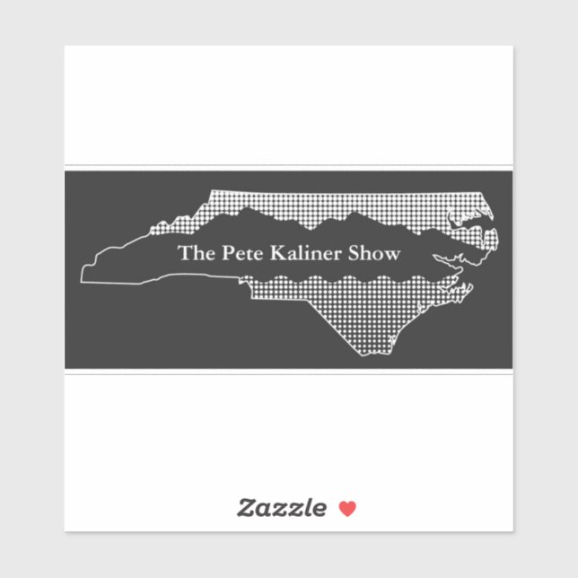 The Pete Kaliner Show state logo sticker - black (Sheet)
