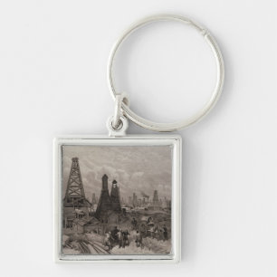 The Petroleum Oil Wells at Baku on the Caspian Keychain