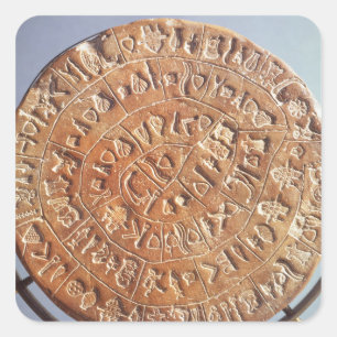 The Phaistos Disc, with unknown significance Square Sticker