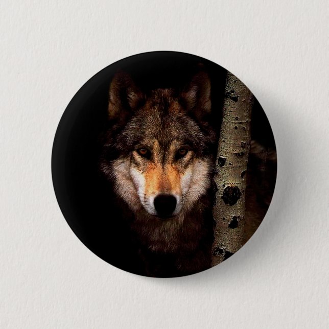 The Phantom Wolf 2 Inch Round Button (Front)