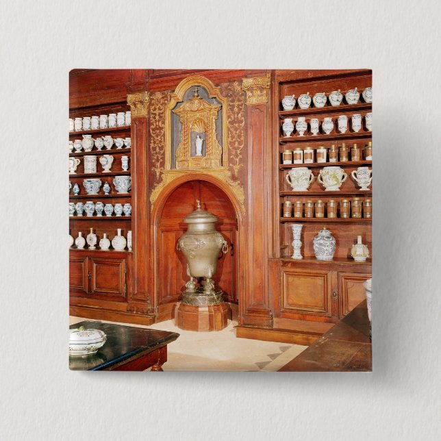 The pharmacy of the Saint-Jean Hospital 2 Inch Square Button (Front)
