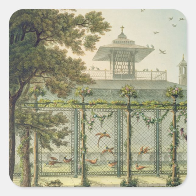 The Pheasantry, engraved by Joseph Constantine Sta Square Sticker (Front)