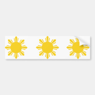 the Philippines   cropped sun, Philippines Bumper Sticker