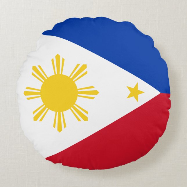 The Philippines Flag Round Pillow (Front)