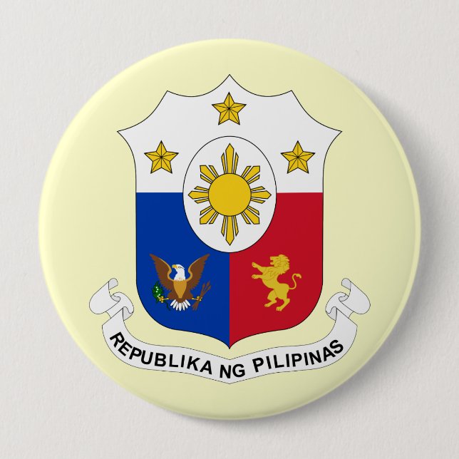 the Philippines, Philippines 4 Inch Round Button (Front)