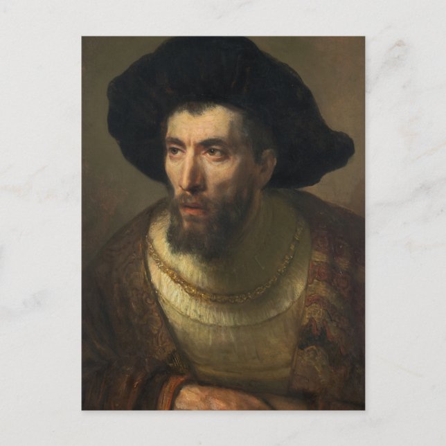 The Philosopher  Rembrandt baroque portrait art Postcard (Front)