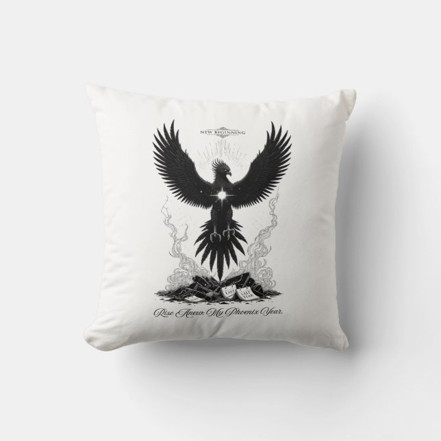 The Phoenix of Renewal T-Shirt Throw Pillow (Front)