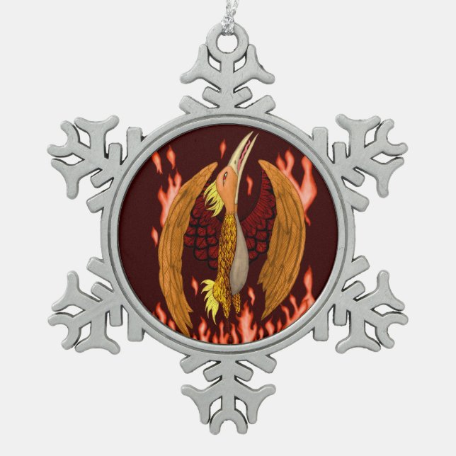 The Phoenix Snowflake Pewter Christmas Ornament (Front)