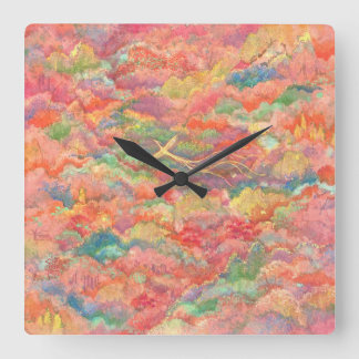 The Phoenix's Flight Square Wall Clock