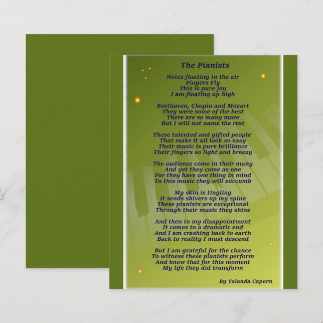 The Pianists Paper Sheet (Front/Back)