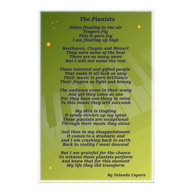 The Pianists Photo Enlargement (Front)