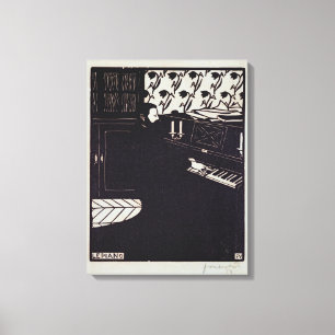 The Piano, 1914 (woodcut) Canvas Print