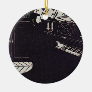 The Piano, 1914 (woodcut) Ceramic Ornament