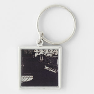 The Piano, 1914 (woodcut) Keychain