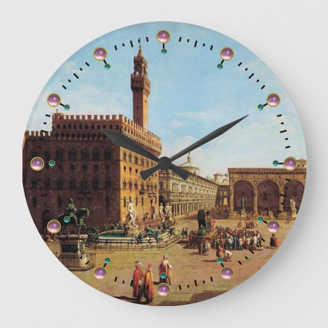 The Piazza della Signoria in Florence Large Clock (Front)