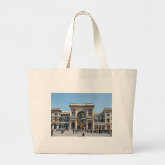 The Piazza Duomo square in Milan, Italy Large Tote Bag
