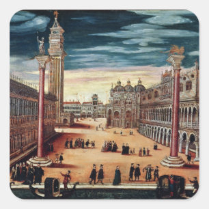 The Piazzetta di San Marco, Venice Square Sticker