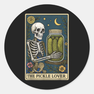 The Pickle Lover Tarot Card Classic Round Sticker