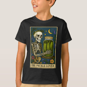 The Pickle Lover Tarot Card Vintage Skeleton Tarot T-Shirt