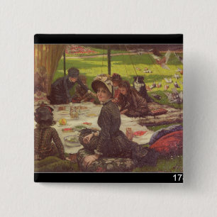 The Picnic , c.1881-2 2 Inch Square Button