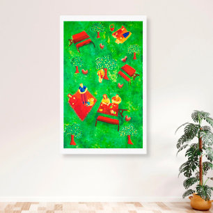 The Picnic Contemporary Modern Art Painting Canvas Print