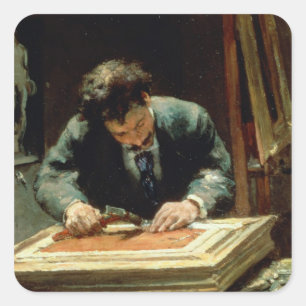 The Picture Framer, 1878 Square Sticker