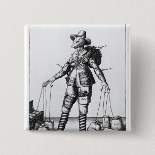 The Picture of Pattenty', c.1641-50 2 Inch Square Button
