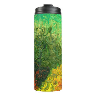the picture painted in oil. background oil paintin thermal tumbler