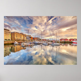 The picturesque harbour of Bodo, Norway Poster