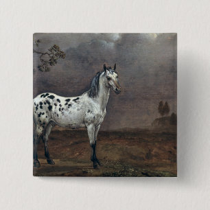 The Piebald Horse, 1653 2 Inch Square Button