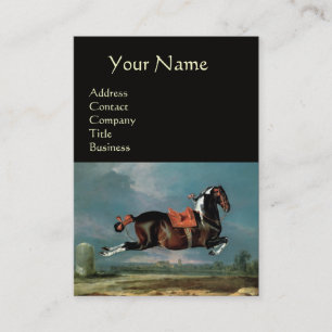 The Piebald Horse "Cehero' Rearing  ,black Business Card