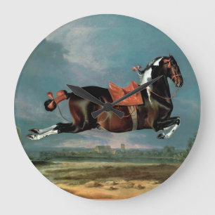 The Piebald Horse "Cehero' Rearing Large Clock