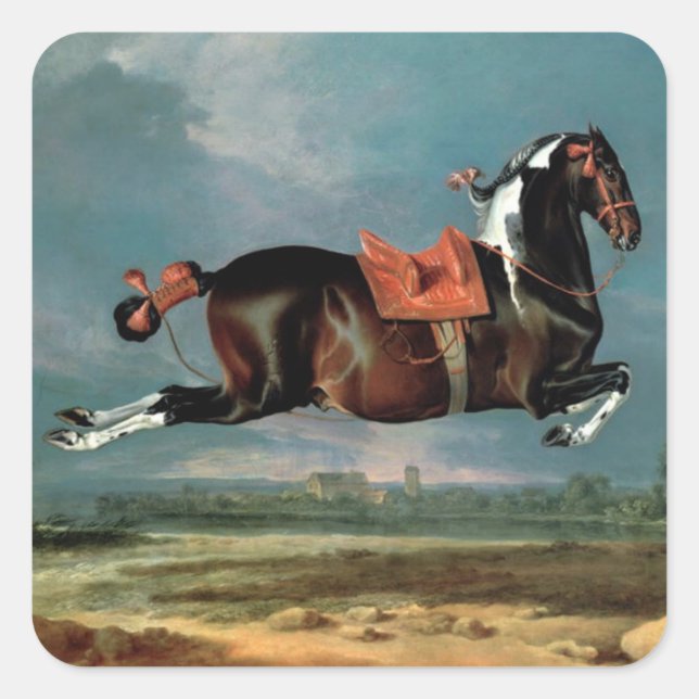 The Piebald Horse "Cehero' Rearing Square Sticker (Front)