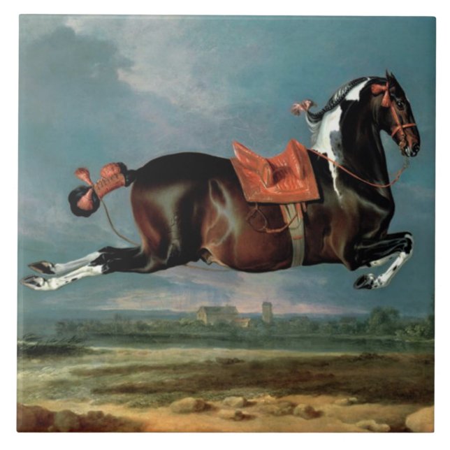 The Piebald Horse "Cehero' Rearing Tile (Front)