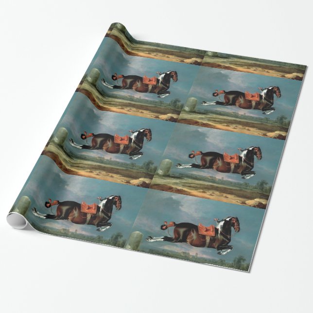 The Piebald Horse "Cehero' Rearing Wrapping Paper (Unrolled)