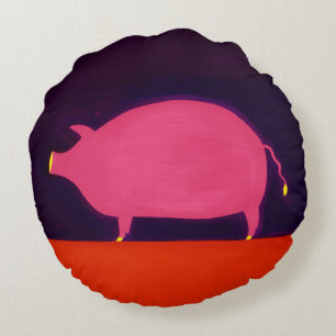 The Pig 1998 Round Pillow