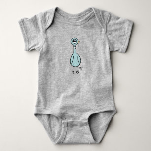 The Pigeon Side Eye Baby Grey Bodysuit