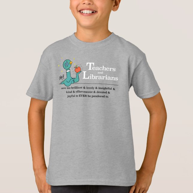 The Pigeon Teachers and Librarians Kids Steel T-Shirt (Front)