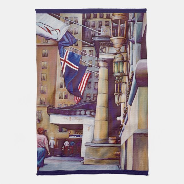 The Pillars of The Plaza Kitchen Towel (Vertical)