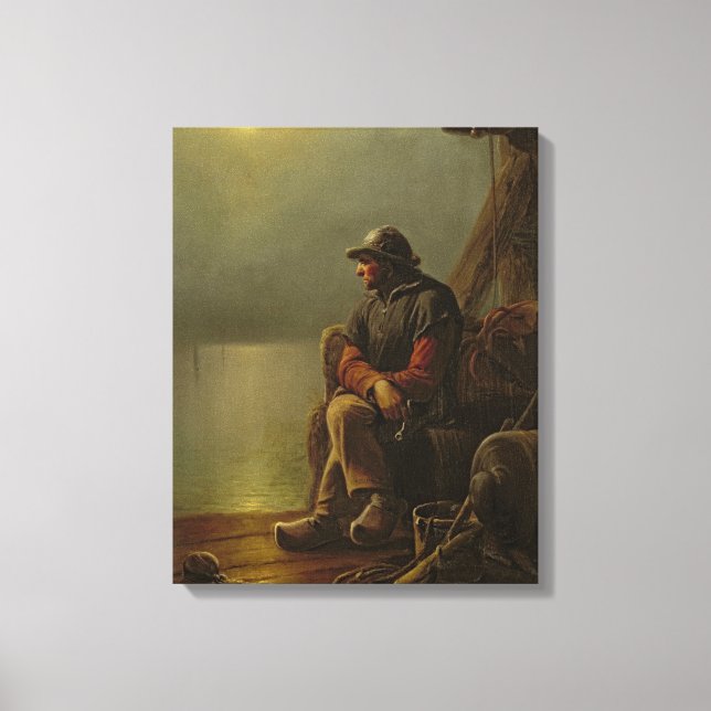 The Pilot Keeps Watch, 1851 Canvas Print (Front)
