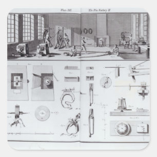 The Pin Factory, plate 2 from Volume IV Square Sticker